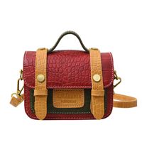 Contrast Color Mini Tote New Simple Fashion One-shoulder Messenger Bag9*14.5*6cm main image 6