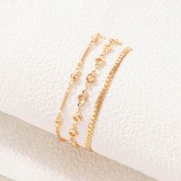 Simple Round Geometric Hollow Three-layer Anklet main image 3