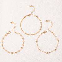Simple Round Geometric Hollow Three-layer Anklet main image 4