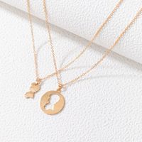 Simple Golden Head Alloy Geometric Letter Multi-layer Necklace main image 3