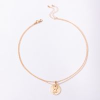 Simple Golden Head Alloy Geometric Letter Multi-layer Necklace main image 4