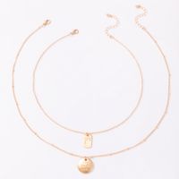 Simple Golden Head Alloy Geometric Letter Multi-layer Necklace main image 5