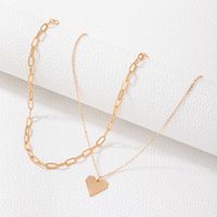 Simple Fashion Geometric Heart Alloy Multilayer Necklace main image 3