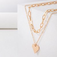Simple Fashion Geometric Heart Alloy Multilayer Necklace main image 4