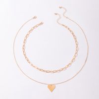 Simple Fashion Geometric Heart Alloy Multilayer Necklace main image 6