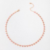 Simple Pink Drip Oil Heart Geometric Single Layer Choker main image 3