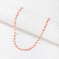 Simple Pink Drip Oil Heart Geometric Single Layer Choker main image 4