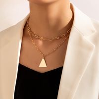Mode-dreieck-ketten-doppelschicht-geometrische Halskette main image 2