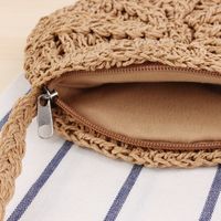 New Round Tassel Handmade Shoulder Messenger Straw Woven Bag 22*22cm main image 5