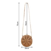 New Round Tassel Handmade Shoulder Messenger Straw Woven Bag 22*22cm main image 6