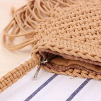 Retro Ethnic Handmade Cotton Thread Woven Tassel Messenger Bag30*25cm main image 4