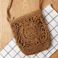 New Seaside Beach Hand-woven Messenger Straw Bag22*26cm main image 4