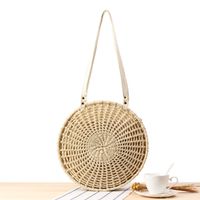 New Round Hollow One-shoulder Woven Straw Woven Round Women's Bag32*7.5cm main image 2