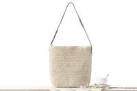 New Straw Women's Shoulder Braided Beach Solid Color Paper Bag32*32*14cm main image 4