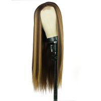Women's Lace Highlights Long Straight Hair Chemical Fiber Wig Headgear main image 3