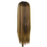 Women's Lace Highlights Long Straight Hair Chemical Fiber Wig Headgear main image 5