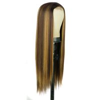 Women's Lace Highlights Long Straight Hair Chemical Fiber Wig Headgear main image 6