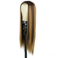 Women's Lace Highlights Long Straight Hair Chemical Fiber Wig Headgear main image 7