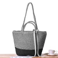 Fashion Hand-embroidered Sequined Hand-held Straw Woven Bag48*30*11cm main image 5