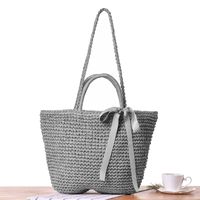 Fashion Hand-embroidered Sequined Hand-held Straw Woven Bag48*30*11cm main image 6