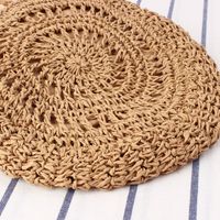 Cute Bow Crossbody Woven Hand-crocheted Round Straw Woven Bag 23*26cm main image 5