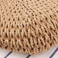 Simple Solid Color Hand-carried Straw Bag Casual Hand-woven Bag 36*40cm main image 4