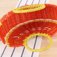 Color Fruit Hand Cute Semi-circular Handmade Pvc Woven Beach Straw Bag28*17*8cm main image 6