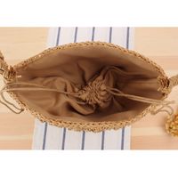 Cylindrical Hand-carried Woven Cute Bucket Straw Leisure Bag20*14cm main image 6