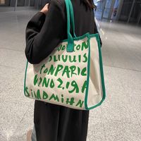 Canvas Large-capacity Shoulder Letters Mommy Handbag New Women's Bags40*30.5*18.5cm sku image 1