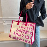 Canvas Large-capacity Shoulder Letters Mommy Handbag New Women's Bags40*30.5*18.5cm sku image 4