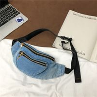 Streetwear Solid Color Denim Waist Bags sku image 2