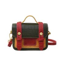 Contrast Color Mini Tote New Simple Fashion One-shoulder Messenger Bag9*14.5*6cm sku image 3