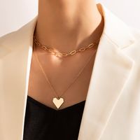 Collar Multicapa De Aleación De Corazón Geométrico De Moda Simple sku image 1
