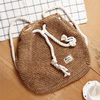 New Shoulder Straw Bag Holiday Leisure Beach Woven Bag 33*33*11cm sku image 3
