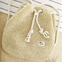 New Shoulder Straw Bag Holiday Leisure Beach Woven Bag 33*33*11cm sku image 4