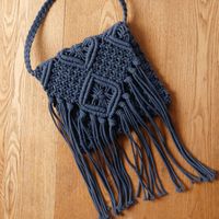 Simple Tassel Messenger Straw Woven Retro One-shoulder Cotton Woven Bag 20*20cm sku image 1