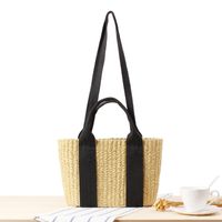 Einfache, Handgewebte Strandtasche Aus Stroh, 12 X 27 X 20 Cm sku image 1