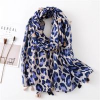 Leopard-print Cotton And Linen Scarves, Shawl, Long Silk Scarf, Keep Warm sku image 1