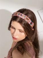 Baroque Style Flower Diamond Colorful Headband main image 3
