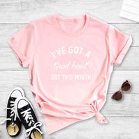 Camiseta De Manga Corta Informal Con Estampado En Inglés De Frase De Personalidad Para Mujer main image 4