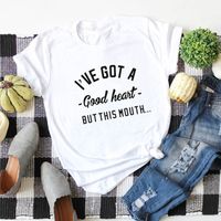 Personality Phrase English Print Casual Short-sleeved T-shirt Women sku image 1