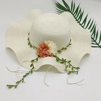 Fashion Flower Big Eaves Sunscreen Straw Hat sku image 5