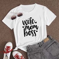 Women's Men's Short Sleeve T-shirts Casual Simple Style Letter sku image 1