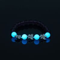 Fashion Simple Butterfly Beaded Purple Glass Beads Sky Blue Luminous Bracelet main image 1