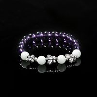 Fashion Simple Butterfly Beaded Purple Glass Beads Sky Blue Luminous Bracelet main image 5