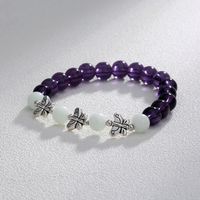 Fashion Simple Butterfly Beaded Purple Glass Beads Sky Blue Luminous Bracelet main image 6