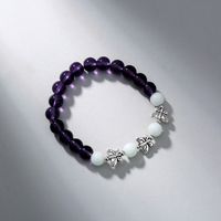 Fashion Simple Butterfly Beaded Purple Glass Beads Sky Blue Luminous Bracelet main image 7