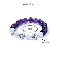 Fashion Simple Butterfly Beaded Purple Glass Beads Sky Blue Luminous Bracelet main image 9