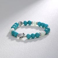 Fashion Turtle Scallop Fish Beaded Blue Turquoise Sky Blue Luminous Bracelet main image 6