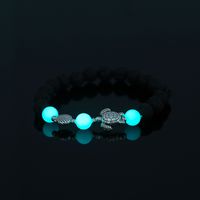 New Simple Turtle Scallop Beaded Black Volcanic Stone Blue Green Luminous Bracelet main image 1